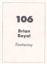 1990 Select AFL Stickers #106 Brian Royal Back